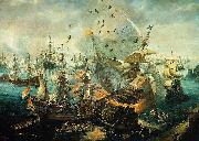 Cornelis Claesz. van Wieringen The explosion of the Spanish flagship during the Battle of Gibraltar, 25 April 1607 Sweden oil painting artist